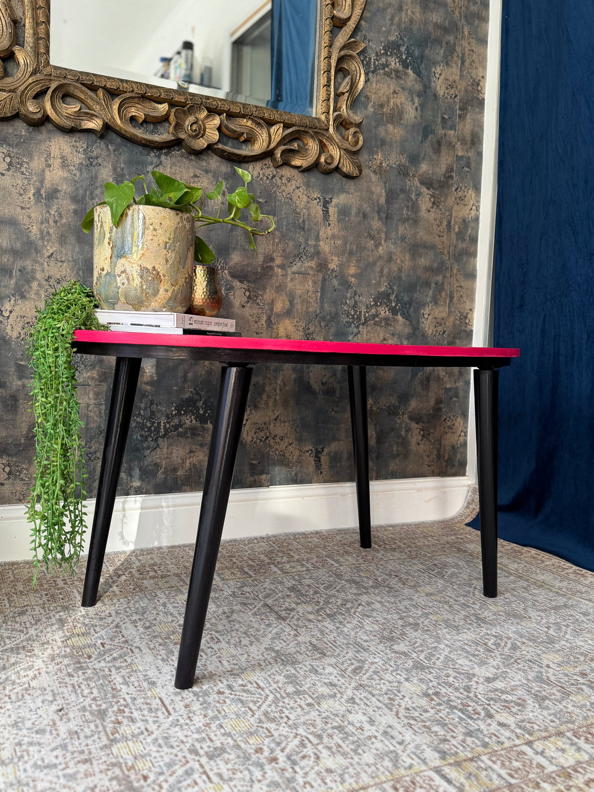 Mid-Century Modern Capri Pink “Blah Blah” Coffee Table