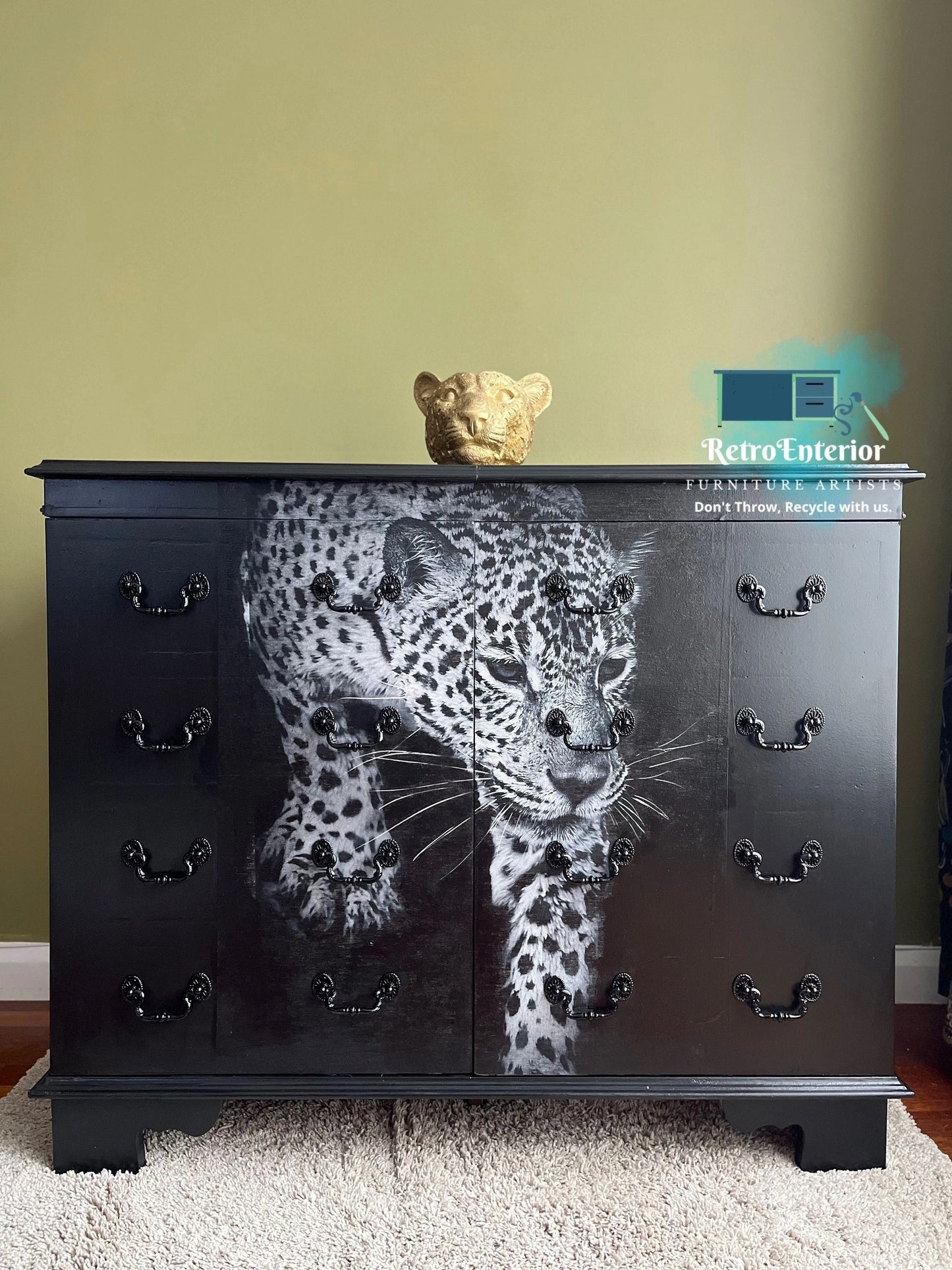 Leopard design Vintage sidebaord/cabinet