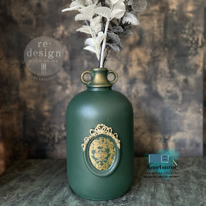 Beautiful Glass Vase/Demijohn-Painted, Floral design