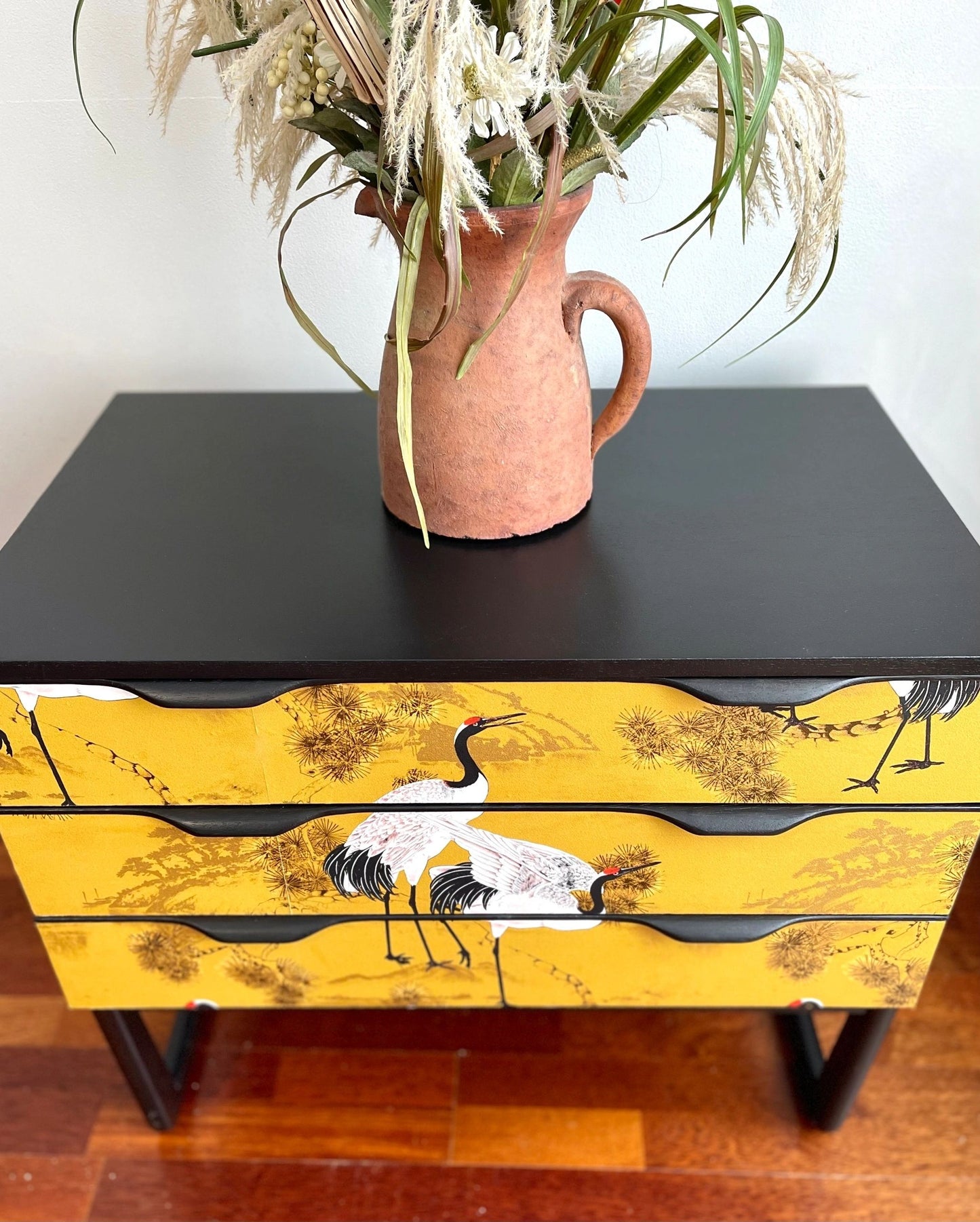 Chinese bird yellow Chest of drawers