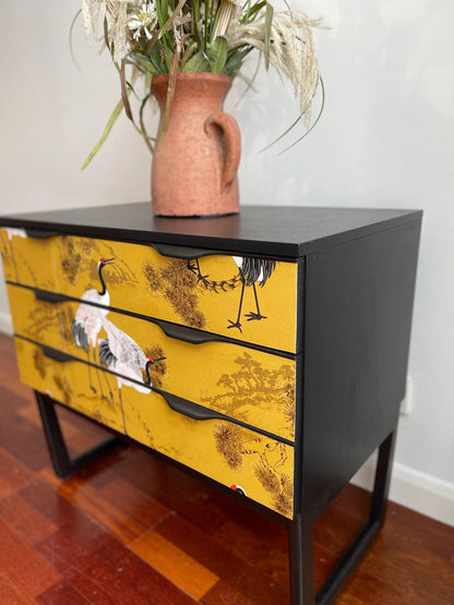 Chinese bird yellow Chest of drawers