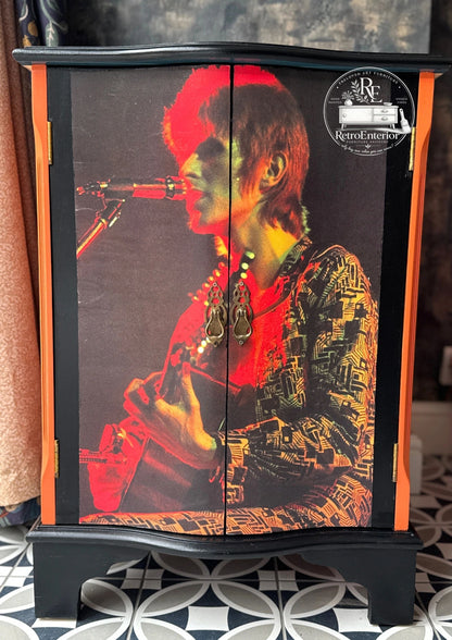David Bowie One-of-a-Kind Music Cabinet – Hand-Painted & Upcycled Statement Piece