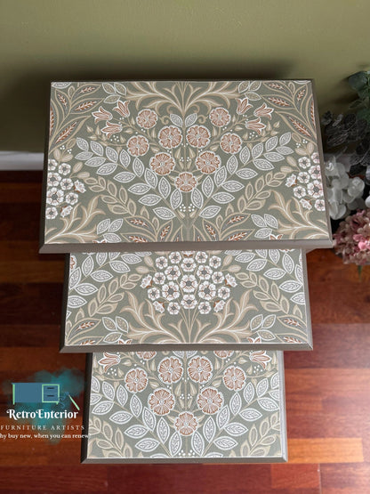 Farm house style botanical nest of tables