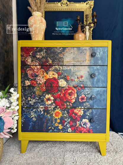 Floral Statement Chest of Drawers – Hand-Painted & Decoupaged