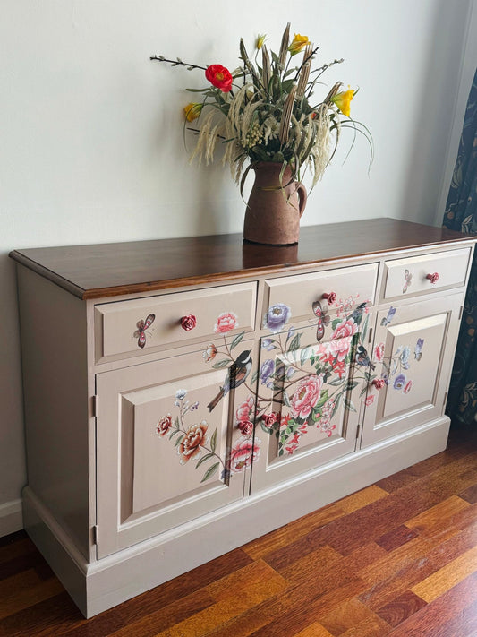 Floral upcycled sideboard - Read Description