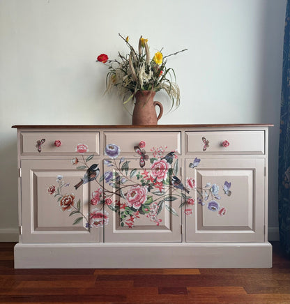 Floral upcycled sideboard - Read Description