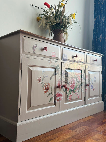 Floral upcycled sideboard - Read Description