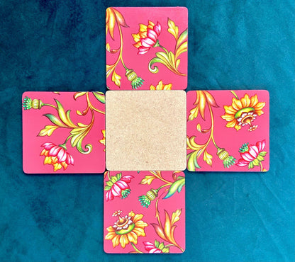 Folk art style set of coasters