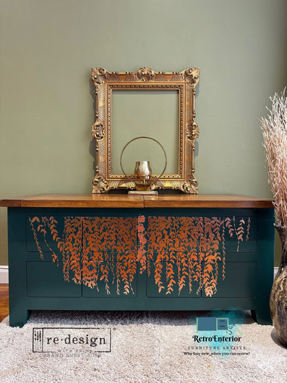Green and copper Coffee table with bird design-Upcycled-Avaialble for commission