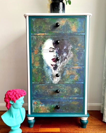 Moody Blues Retro style Pine Tall Boy
