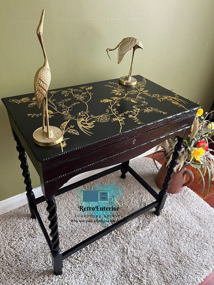 Oriental design upcycled cutlery cabinet