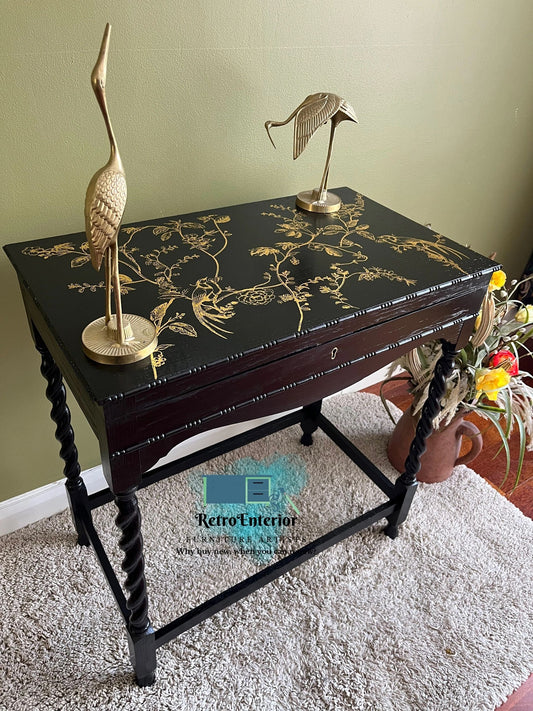 Oriental design upcycled cutlery cabinet