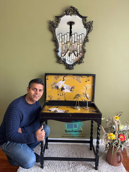 Oriental design upcycled cutlery cabinet