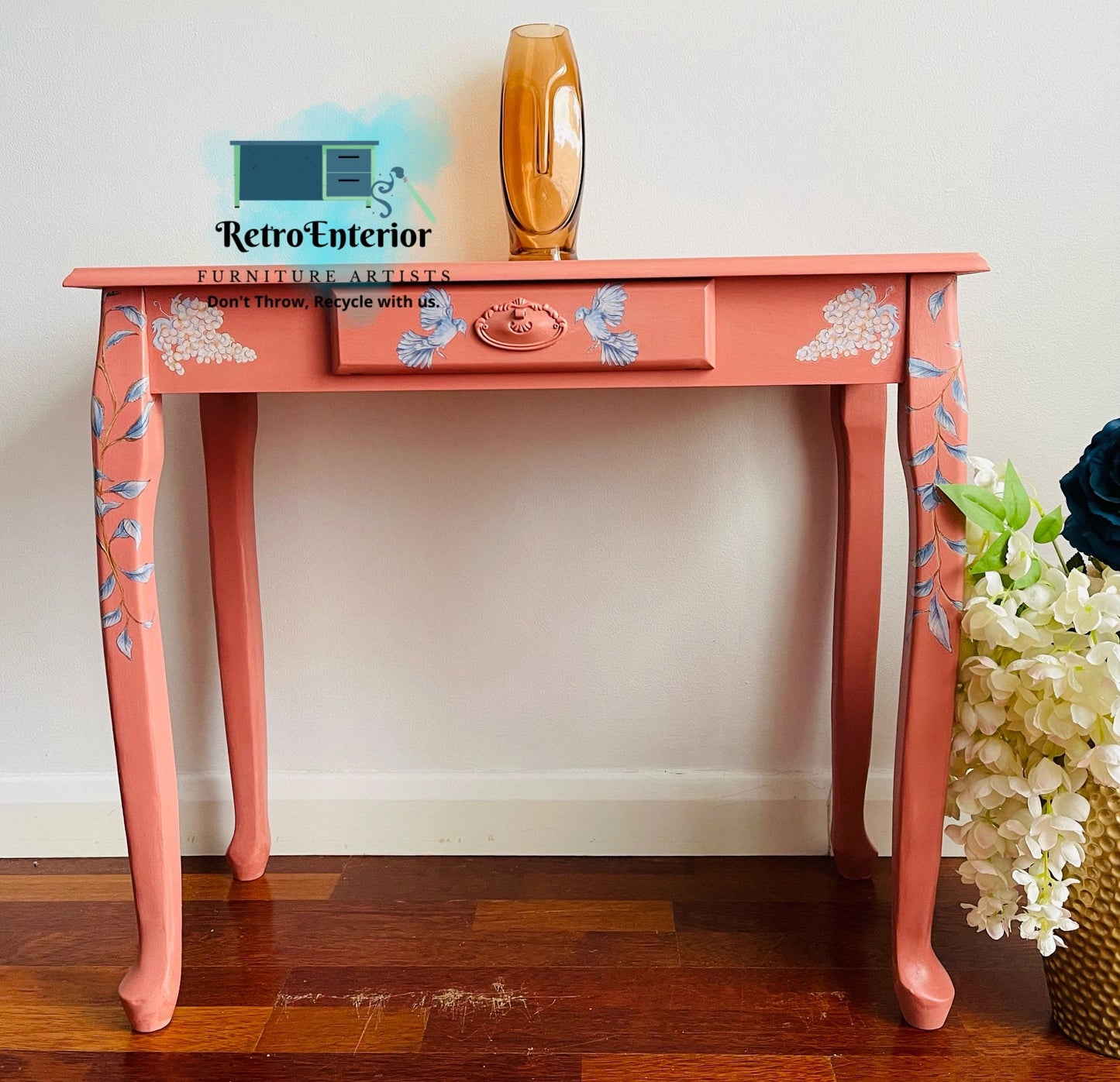 Scandinavian Pink French-Style Low Console