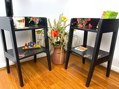 Tulip Design Bedside/End Table in Charcoal Color