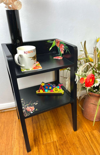 Tulip Design Bedside/End Table in Charcoal Color